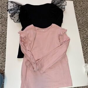 H&M Black Ribbed Top and Pink top combo